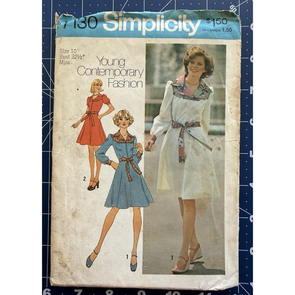 Simplicity Young Contemporary Pattern 7130 Misses' Dress In 2-Lengths Size 10 UC